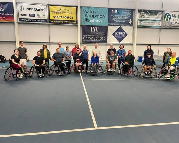 The Wheelie Able Doubles League players including Neil Rossiter at extreme right.