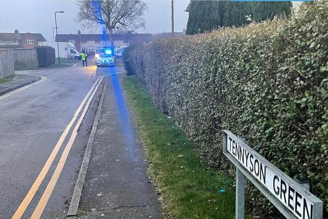 Police at the scene in Tennyson Green, Skegness.