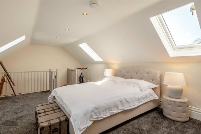 The bedroom above the garage.
