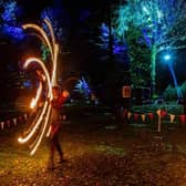 Firedancing in Stourton Woods 2021 