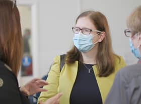 Dr Caroline Johnson, Public Health and Mental Health Minister, visited the Lincoln mass vaccination centre