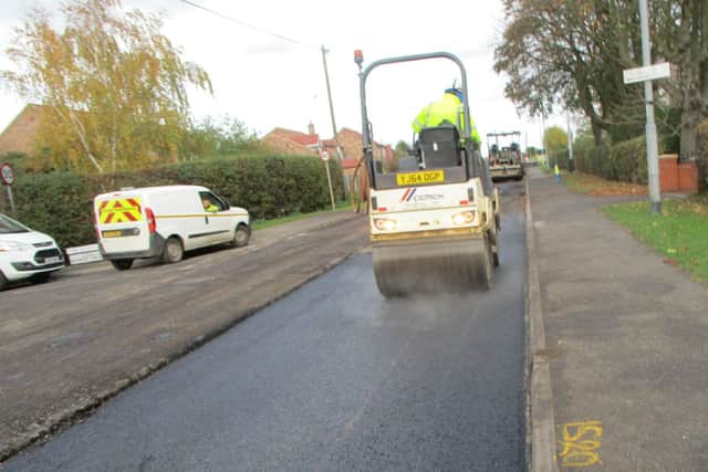 Resurfacing a section of the A159, between Laughton and Brigg Road
