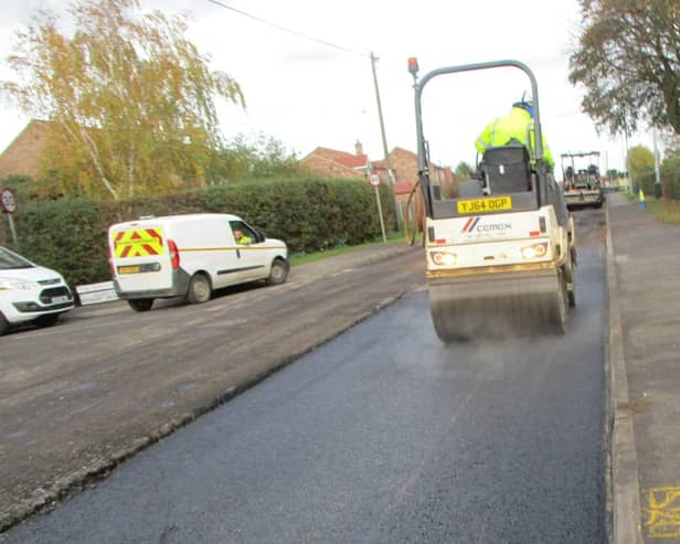 Resurfacing a section of the A159, between Laughton and Brigg Road