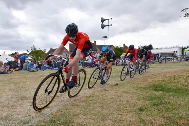 Cycle racing - always a crowd favourite on the Saturday of Heckington Show.