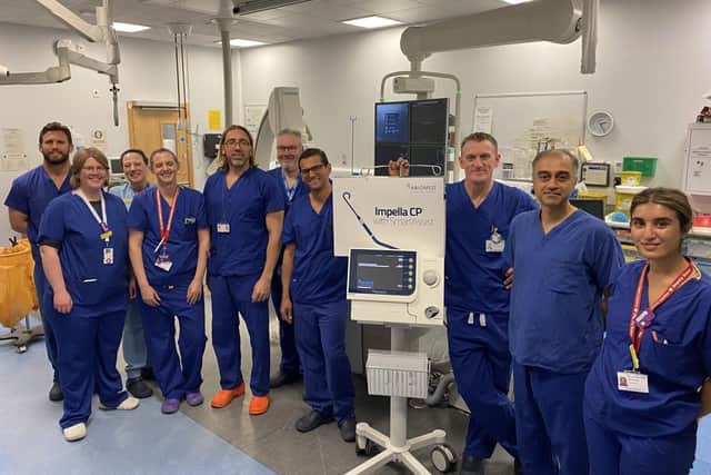 Some of the team involved in the procedure at the Lincolnshire Heart Centre.