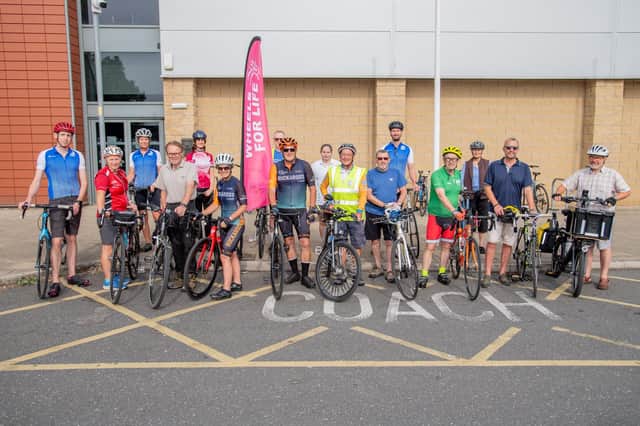 The participants of the Wheels for Life launch at the Meridian Centre in Louth. Photos: John Aron Photography