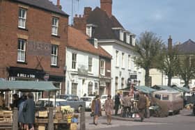 Horncastle market place pictured in the 1960s.