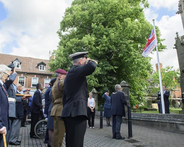 Last year's Armed Forces Day flag raising event in Sleaford. Picture: Chris Vaughan Photography for NKDC