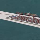 An artist's impression of the deep sea container port