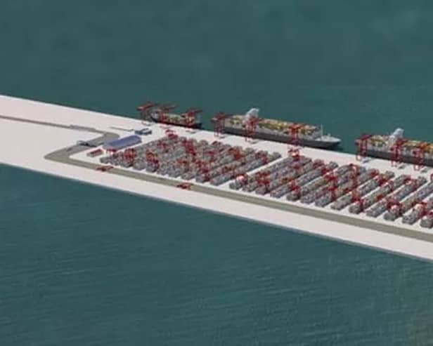 An artist's impression of the deep sea container port