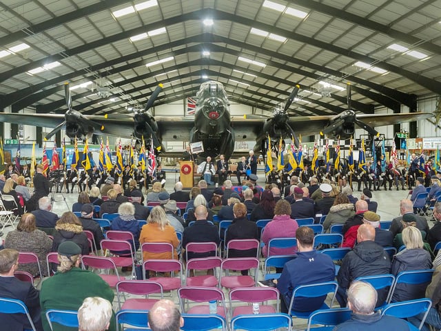 The Poppy Appeal was launched in the Lancaster hangar at Lincolnshire Aviation Heritage Centre at East Kirkby