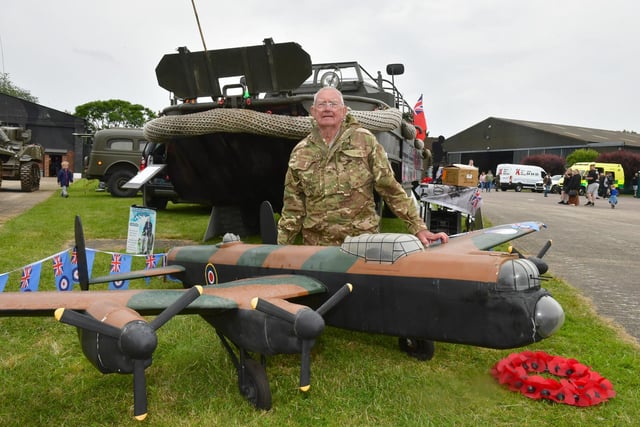 Harold Payne of Holbeach with his model Lancaster and 1944 Landing Craft called The Duck. It was used in Normandy on D-Day and will be back there on June 6  laying 8000 red roses for those from Lincolnshire that never returned