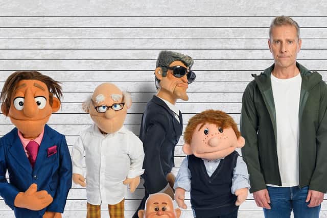 Paul Zerdin with his spongey sidekicks