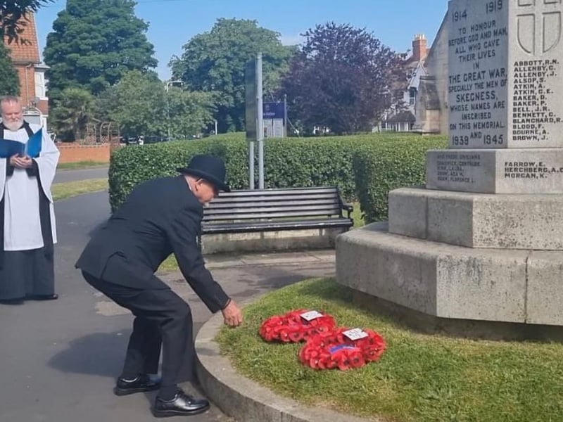 Wreaths were laid at the memorial at St Matthew's Church in Skegness.