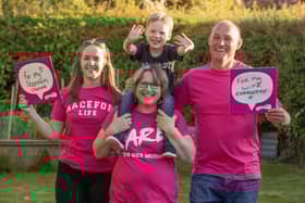 Charlotte Graves (centre) with step-daughter Shannon (left), son Charlie, 4, and husband Paul
