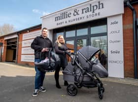 Charlotte and Ben at the opening of Millie & Ralph in Holton le Clay in March 2022.