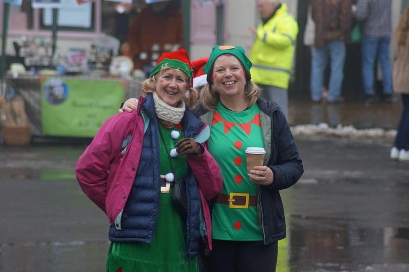 Hardworking elves Jayne Bowman, left, and Sally Allison