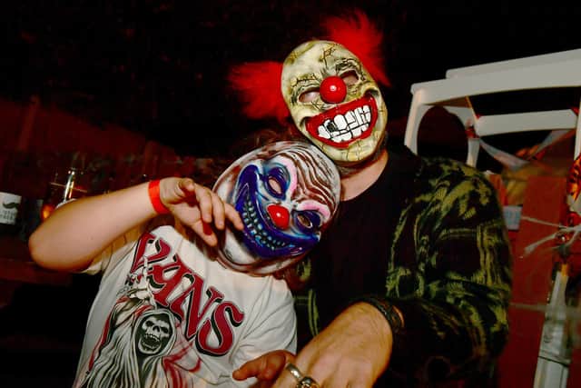 Clowning around at the Red Lion, Ruskington. Gabriel Marques Butler, nine, and Wayne Marques Butler.