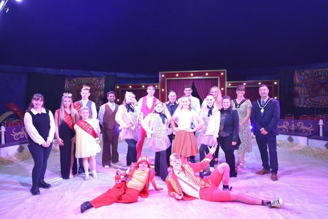 VIP guests and performers in the Big Top.