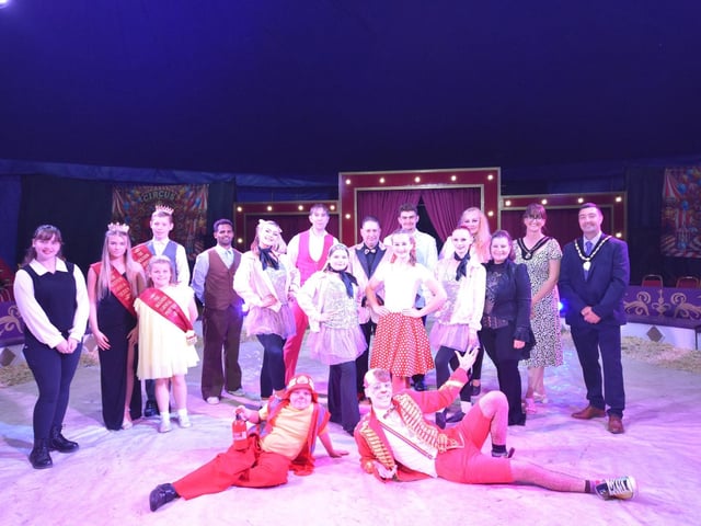 VIP guests and performers in the Big Top.
