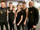Teenage boxers Reece Morris, Amber Barry and Harley Butterfield.
