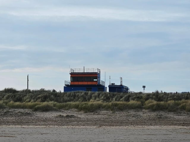 The newly installed Coastwatch station has a better view of the beach beyond the dunes. Photo: NCI Mablethorpe