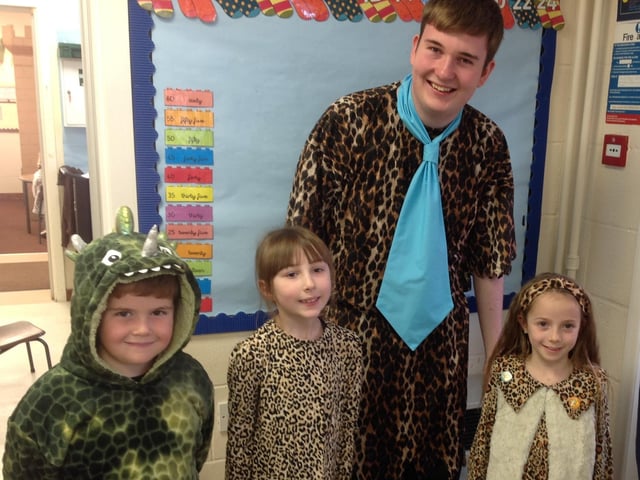 Emma Chapman’s class at the Richmond School with Teaching Assistant Connor Ratcliffe.