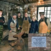 A group of the volunteers at Welbourn Forge - third from left is blacksmith, Carl Rear, second from right is Marion Goodhand. Photo: Mick Fox