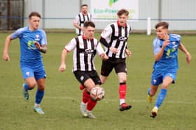 Brigg are pictured in action at Rossington Main earlier this season. Photo: Brigg Town.