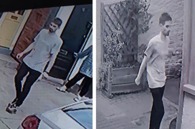 CCTV images of the man police wish to identify in connection with the murder of nine year-old Lilia Valutyte in Boston.