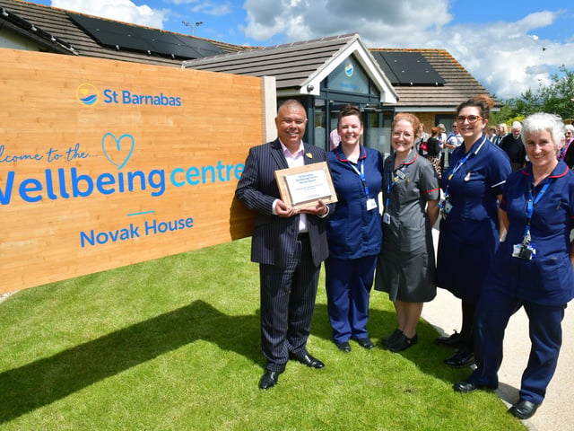 Jonathan Van-Tam with the clinical services team - Ruth Walker, Kerry Bareham, Katie Martin, and Majella Wright.