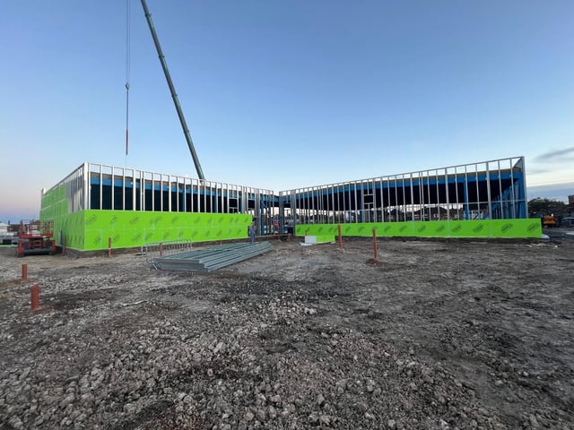 A 200 tonne crane has been towering over Boston to help make the Community Diagnostic Centre a reality.