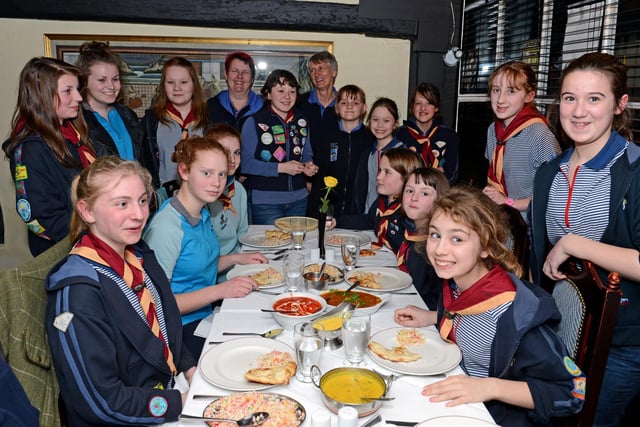 Horncastle Girl Guides are pictured in 2013 taking a trip to Horncastle’s Agra Indian restaurant as part of ‘World Thinking Day’.