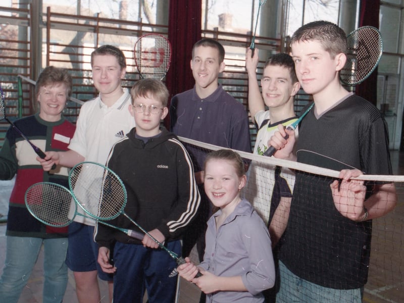 Helping to organise the badminton marathon were Jackie Hallett and 10-year-old Laura Hallett.