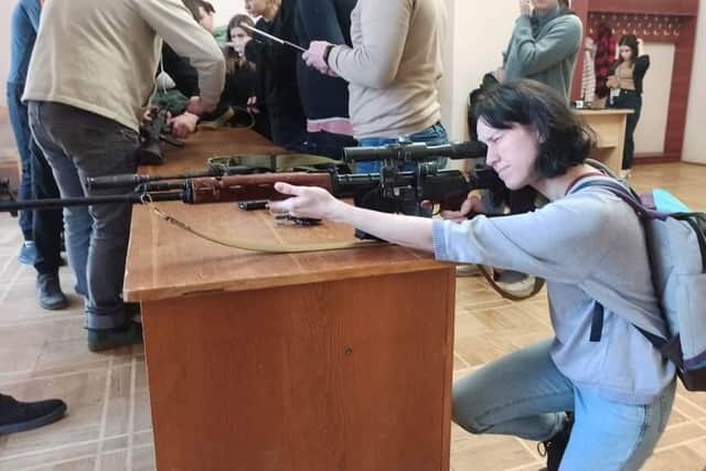 Ira Lobanok chose to stay in the Ukraine and  learn to fight for her country.