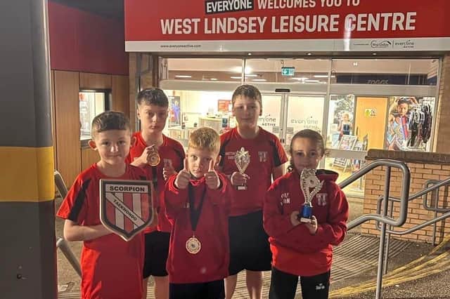 Gainsborough Scorpion youngsters with their medals from Barnsley.