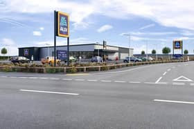A computer-generated image of how the Aldi store on Spilsby Road in Horncastle might look if it is built.