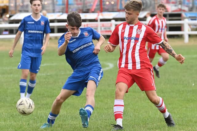 Action from Horncastle's game with Winterton last weekend. Photo: Rob Savage.