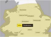 Storm warnings have been issued for Yorkshire and the East Midlands.