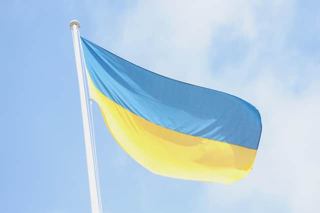 The Ukrainian flag is flown above 10 Downing Street in London, following the Russian invasion of Ukraine. Picture date: Wednesday March 9, 2022.