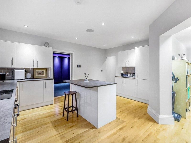 The basement kitchen.