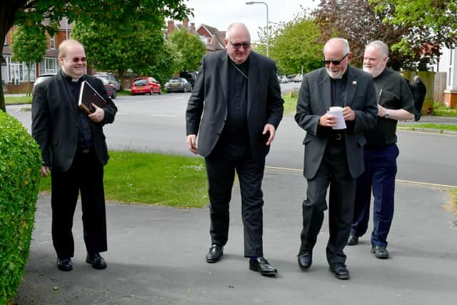 The Bishop arrives in Skegness as part of his whirlwind tour of the diocese.