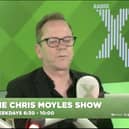 Hollywood star Keifer Sutherland chatting on the Chris Moyles Show on Radio X.