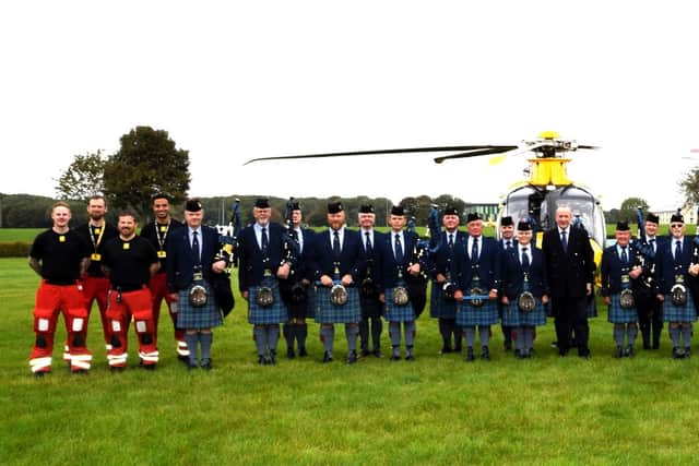 RAF Waddington Pipes and Drums pictured at the LAACA Lunch 2023 Rotors and Wings.