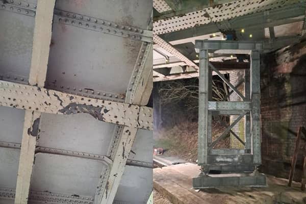 Damage to Blyton Road bridge and temporary prop installed