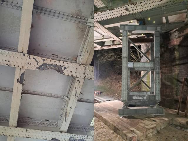 Damage to Blyton Road bridge and temporary prop installed