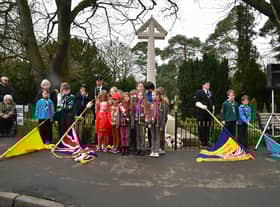 Rainbows, Brownies, and Guides were among the community groups at the war memorial ceremony. Photos: D.R.Dawson Photography