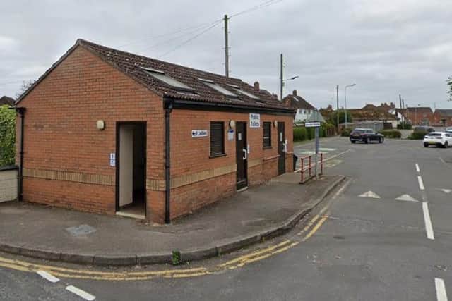 The existing public toilets In Castle Lane car park, Coningsby. Photo Google Maps