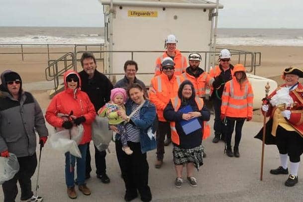 Volunteers on a previous beach-clean organised by Sutton on Sea Beachcare.