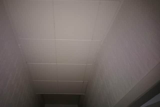 The polystyrene ceiling tiles were said to be a 'fire hazard'.